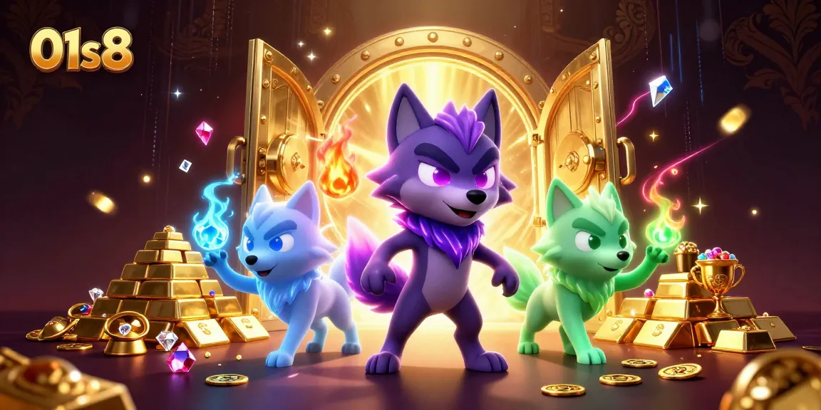 Experience the thrilling world of 01s8 as mystical wolves guard an abundance of jewels and treasures.