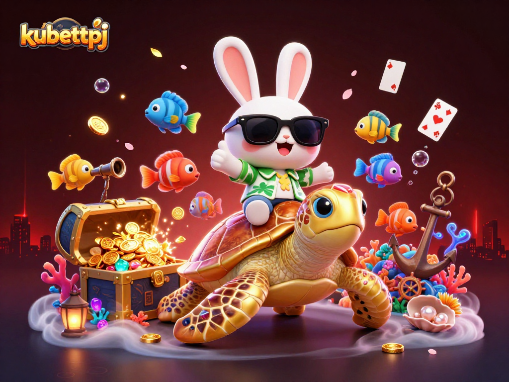 Play and win at kubettpj with the charming lucky rabbit and golden turtle in a dynamic casino adventure.