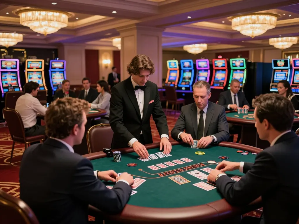 Players enjoying blackjack at luxury casino o8, enhancing the thrilling betting atmosphere