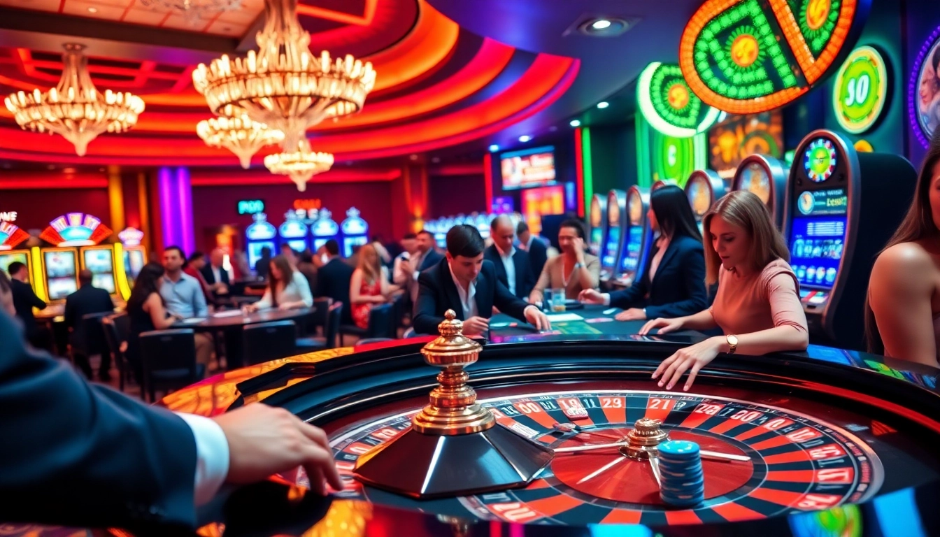 Players enjoying the thrills of s666 at a high-stakes casino table, with vibrant chips and cards.