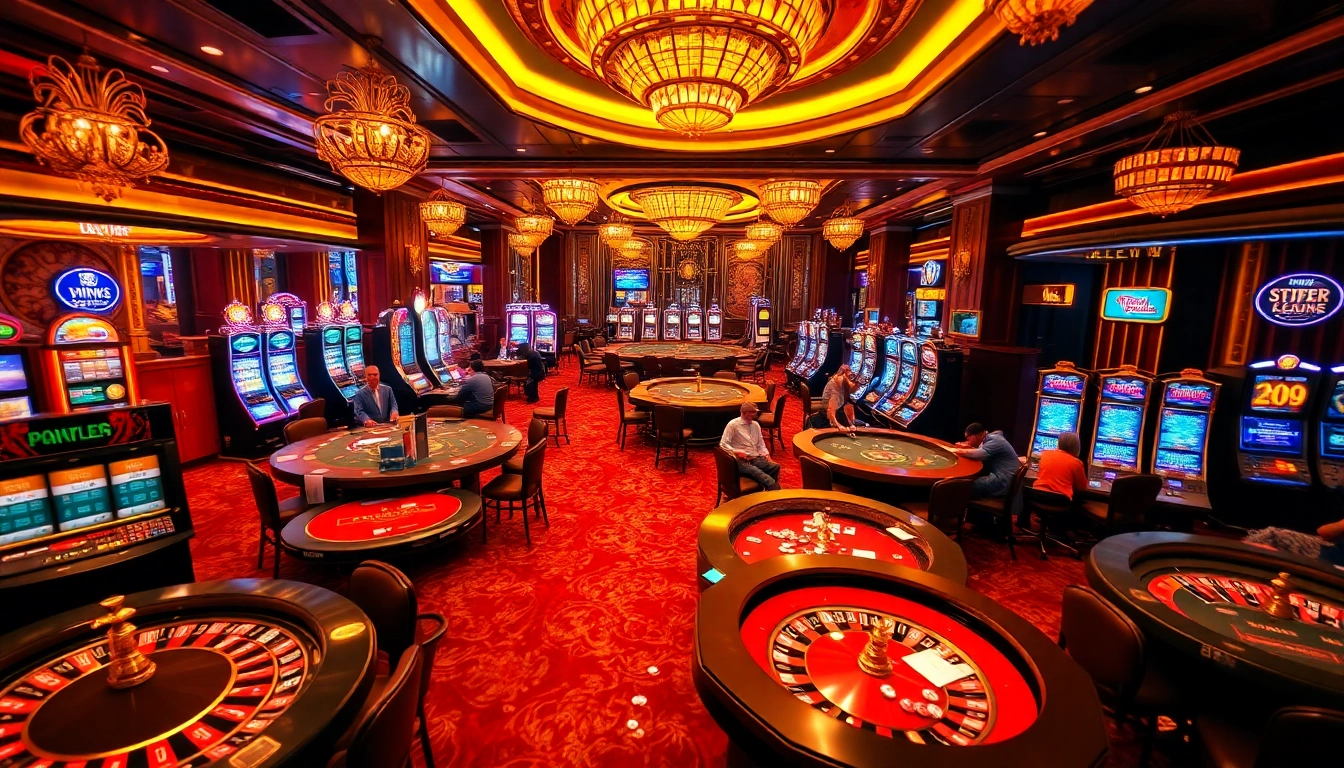 Gamblers actively engaging with games and odds at https://8kkbet.com/, showcasing a vibrant casino atmosphere.