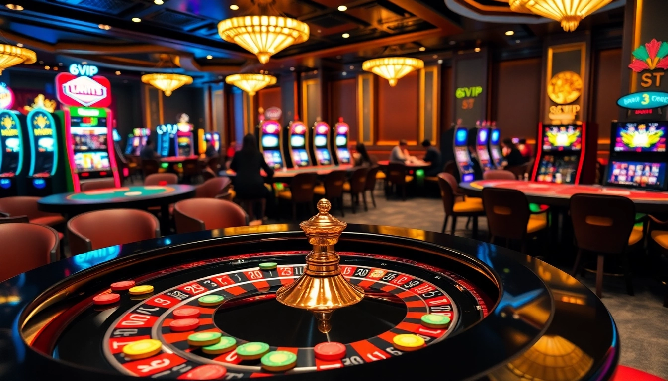 Excited players participating in high-stakes games at 68VIP casino, showcasing luxurious gaming tables.