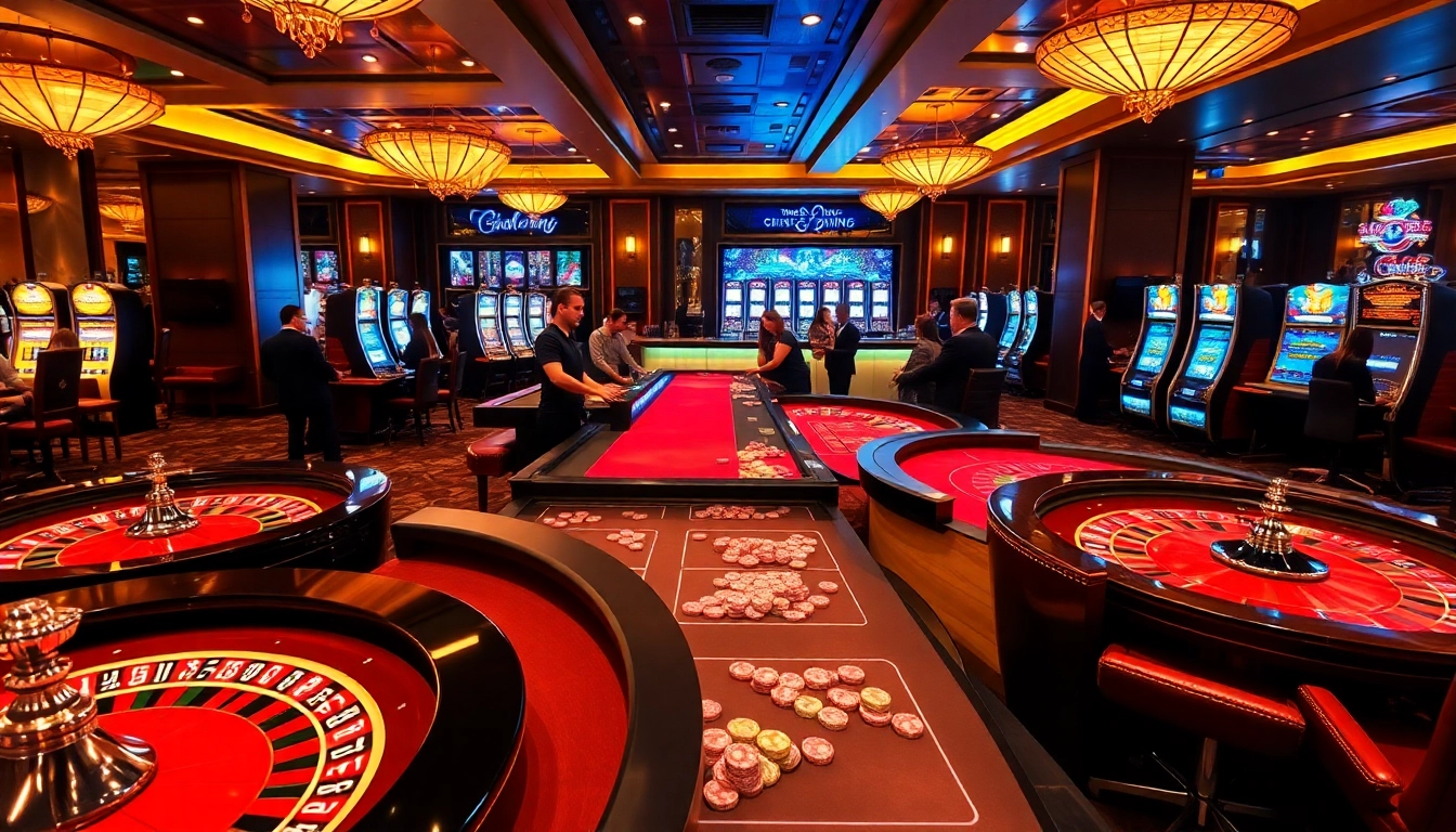 Experience exciting gameplay at Sunwin with luxurious casino elements and vibrant tables.