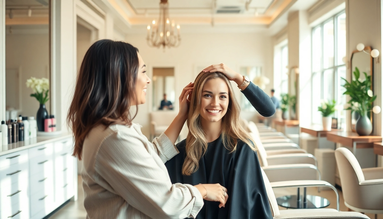 First-time clients at Omnia Salon receive a complimentary haircut and highlights in a warm, inviting atmosphere.