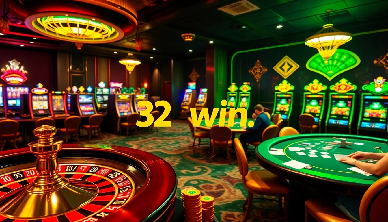 Engage in the vibrant online gambling experience at 32win.reviews with strategic poker tables and roulette action.