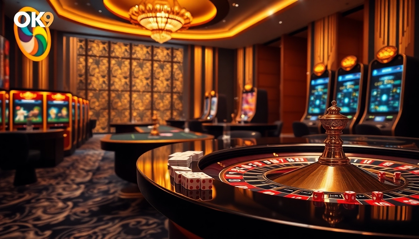 Experience the thrill of winning at OK9 CASINO with dynamic tables and colorful slot machines.