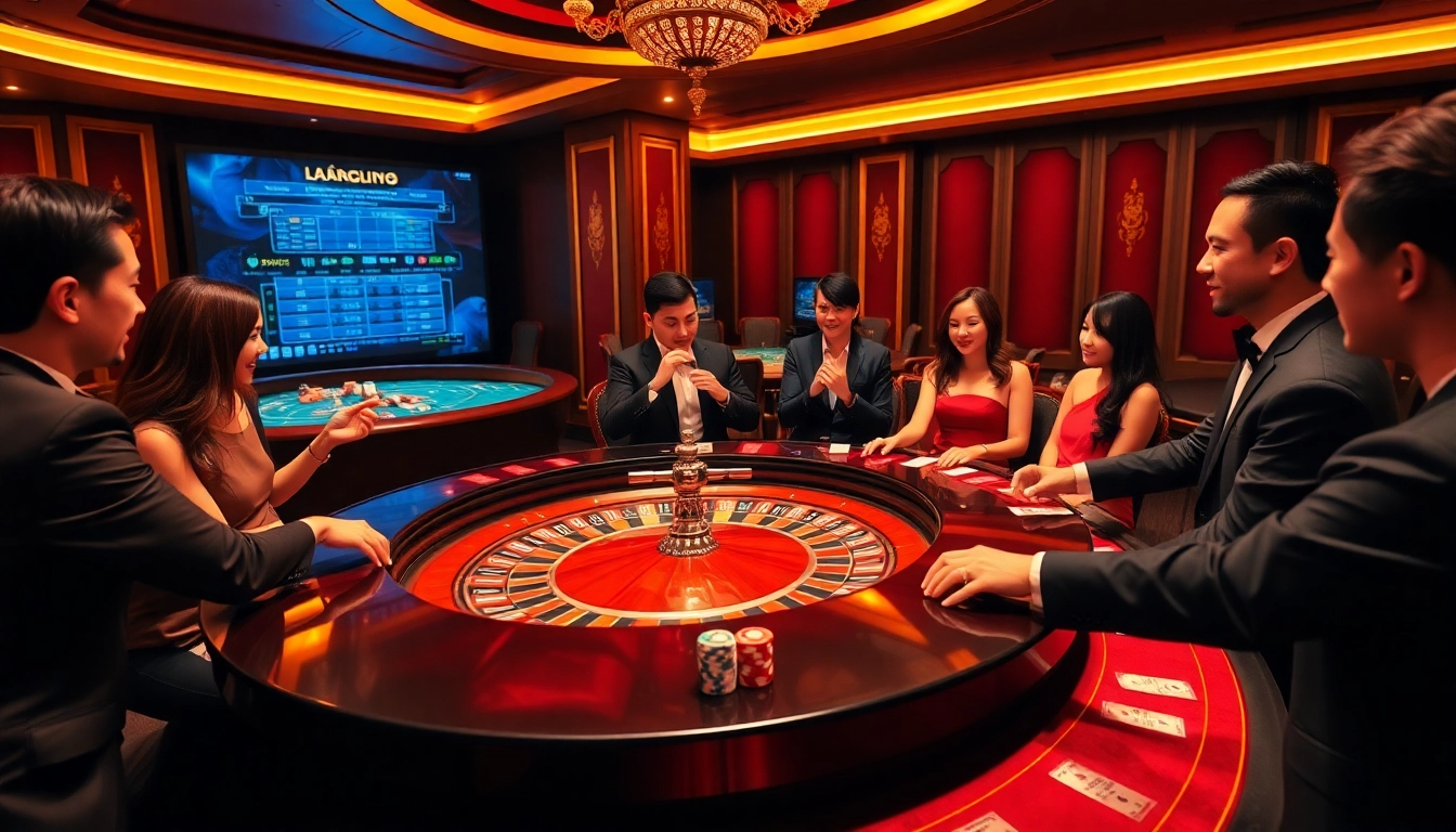 Engaging scene of a roulette game at https://nhatvip.meme/ showcasing excitement and luxury in online gambling.